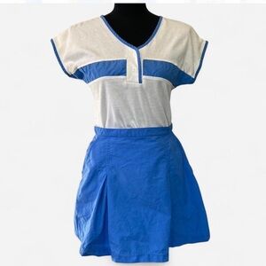Vintage Cal Sport Blue and White Matching Tennis Set Size XS